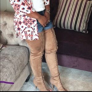 nude thigh high boots